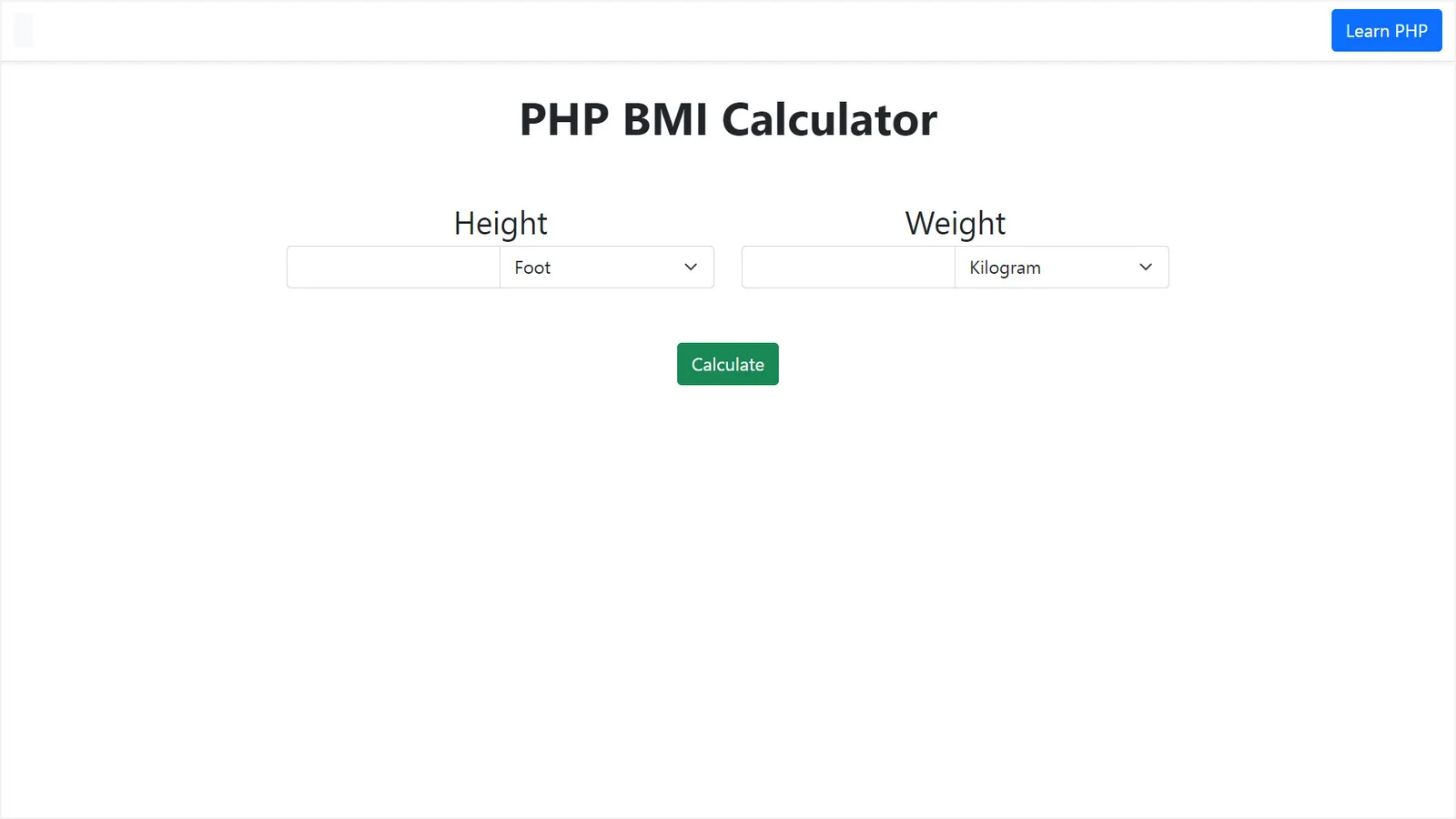 Simple BMI Calculator