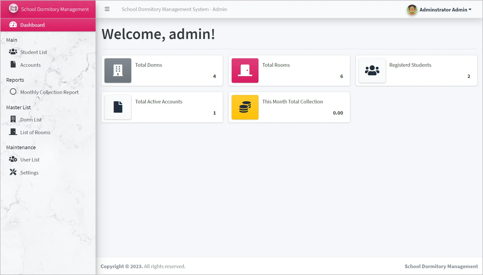 School Dormitory Management Software