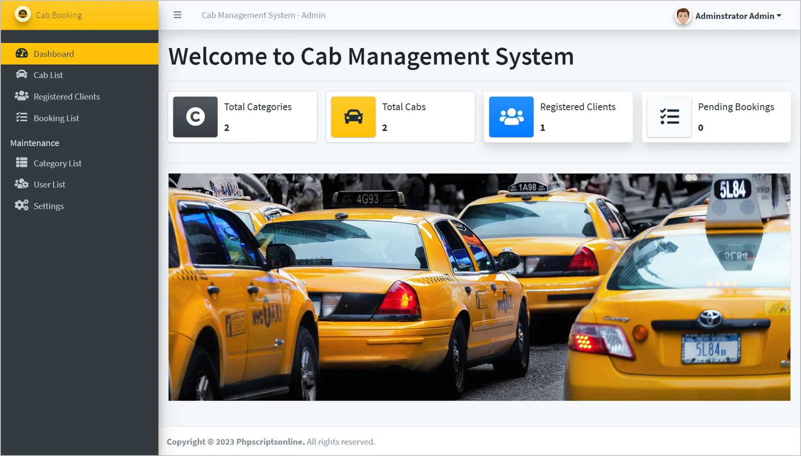 Online Cab Booking Website