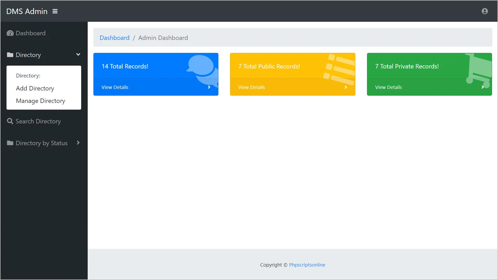 Directory Management Website