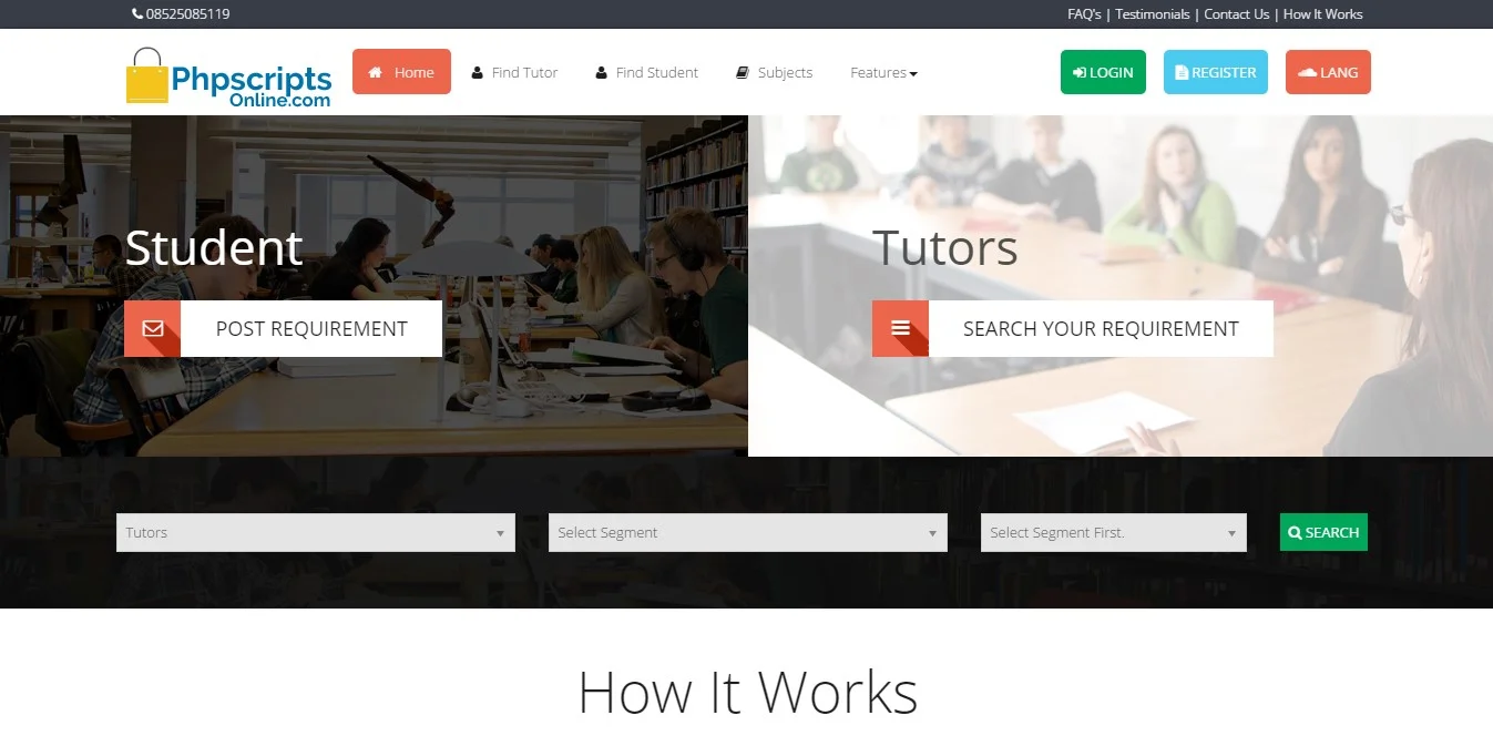 Online Tutor Management Website
