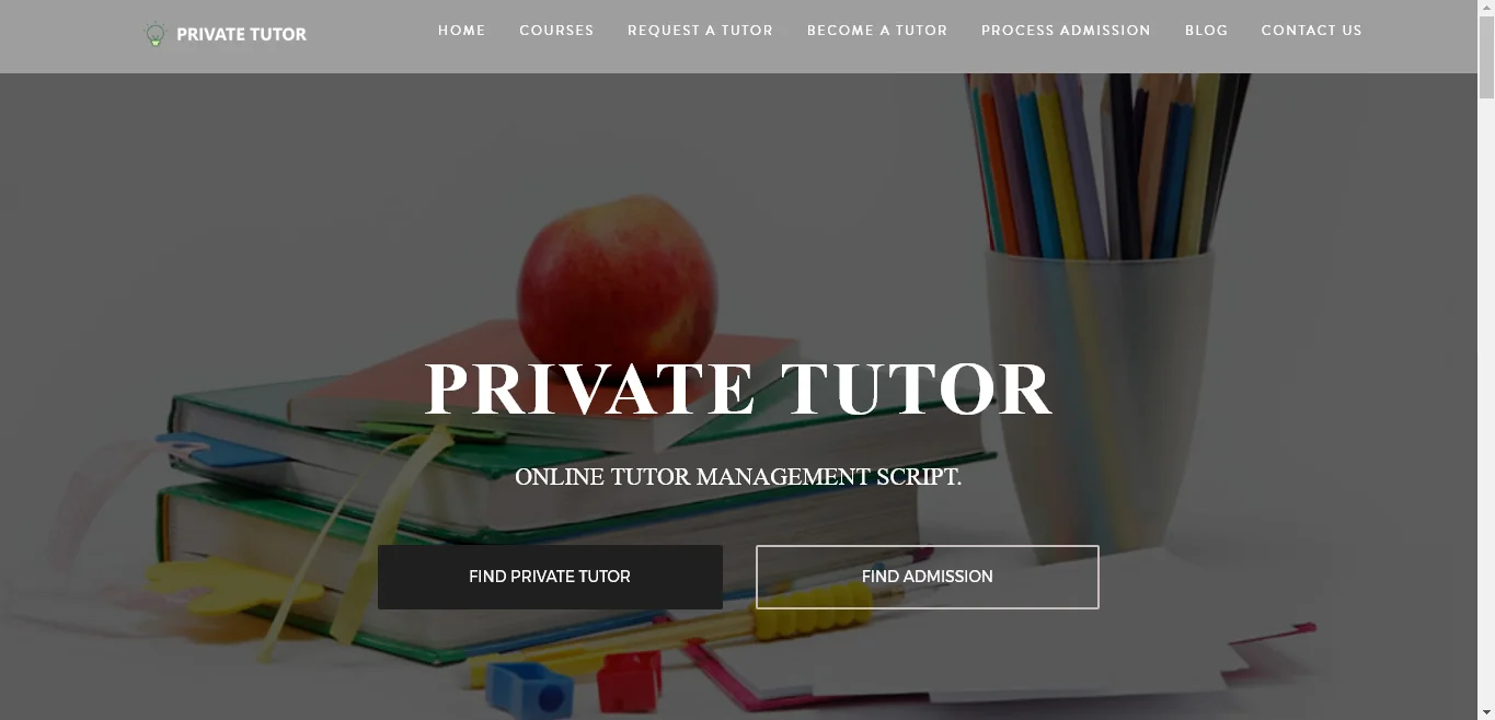Online Private Tutoring Website