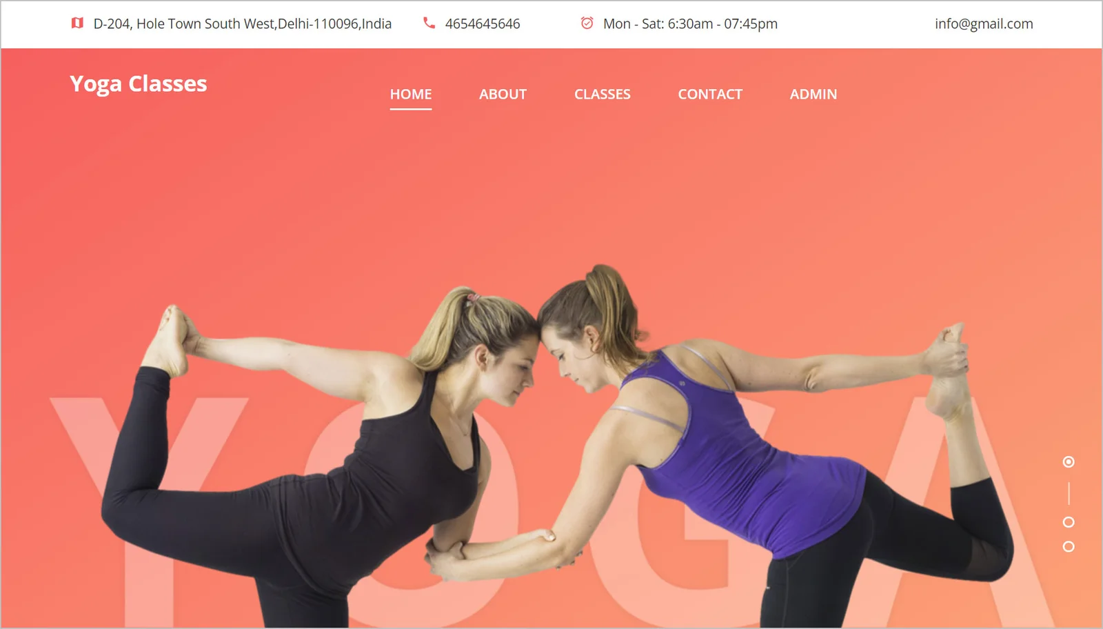 Yoga Class Booking Website
