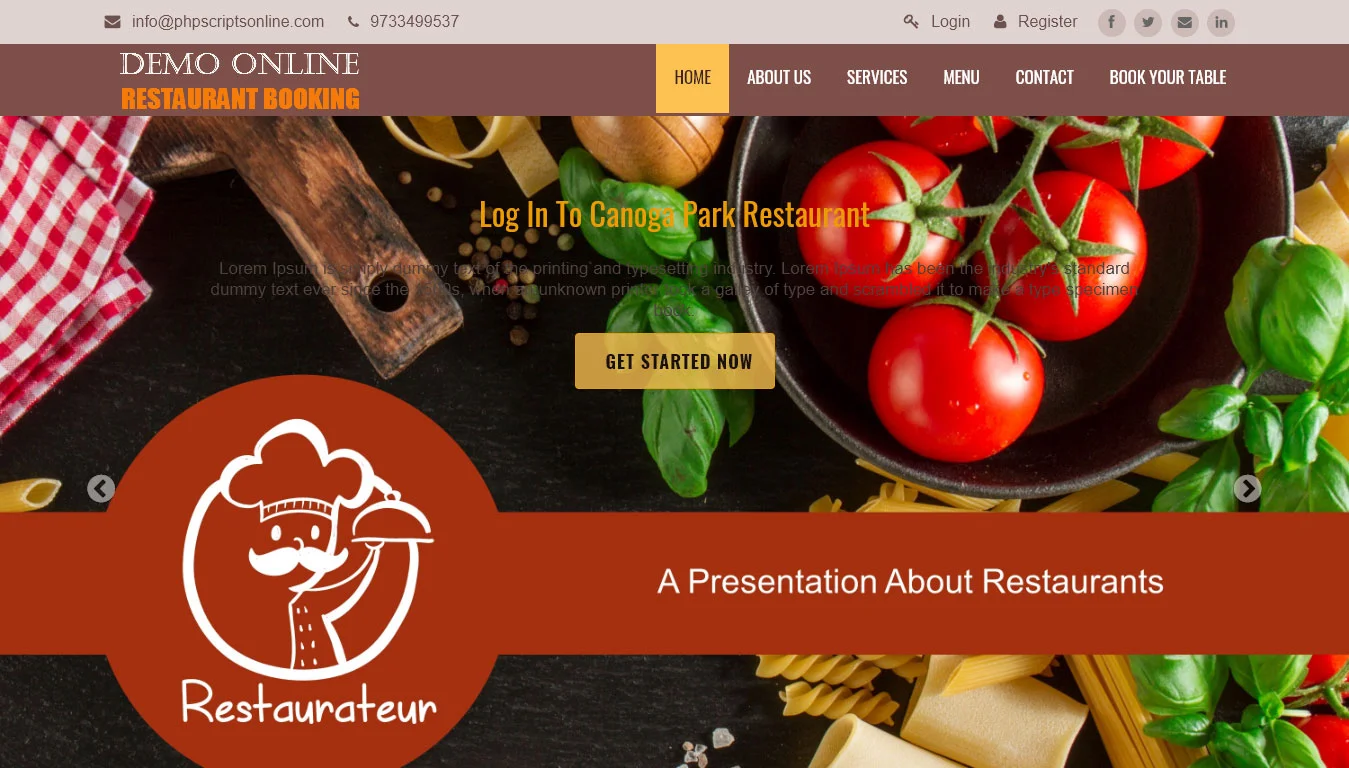 Restaurant Management Website