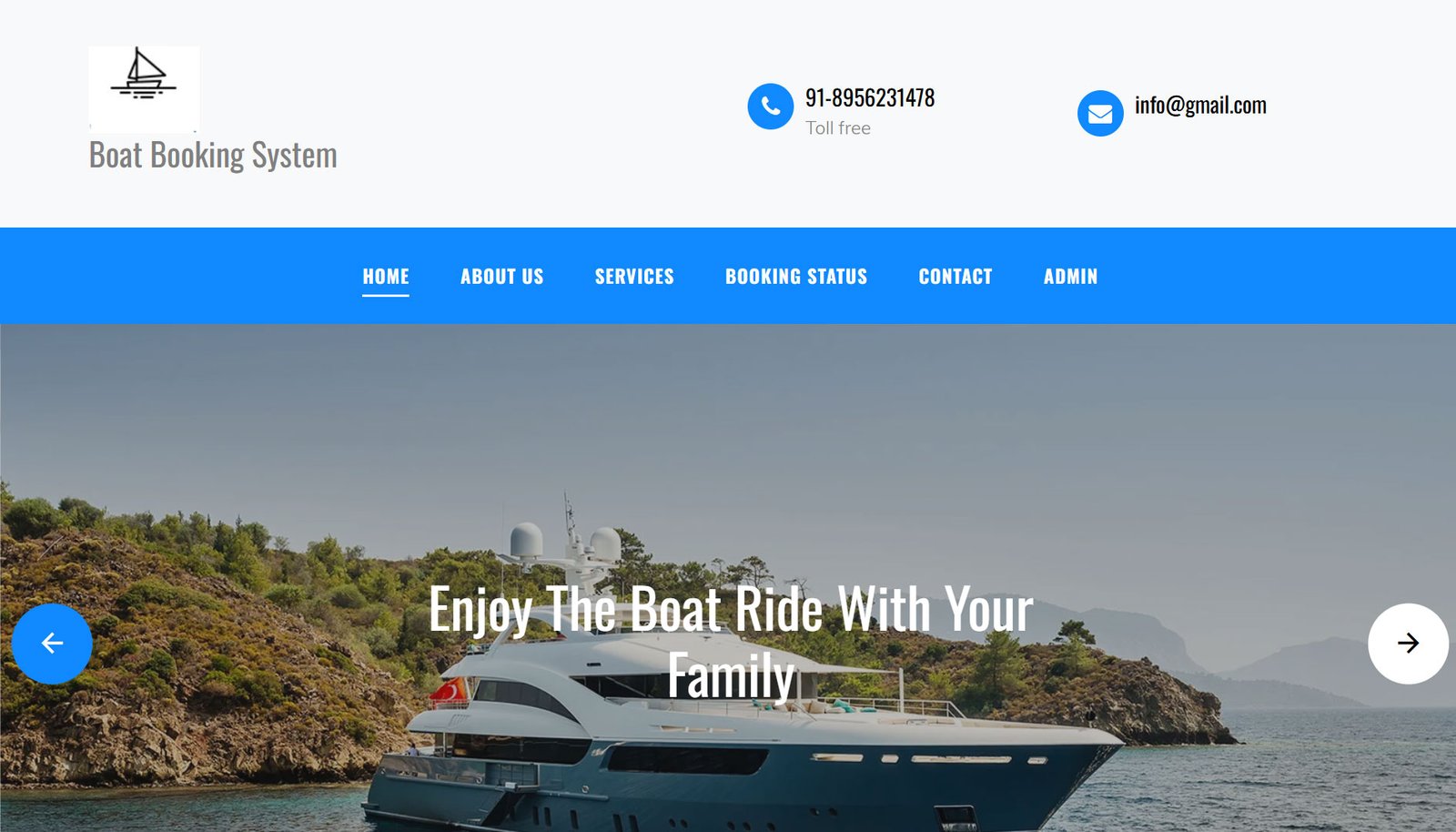 Online Boat Booking Website
