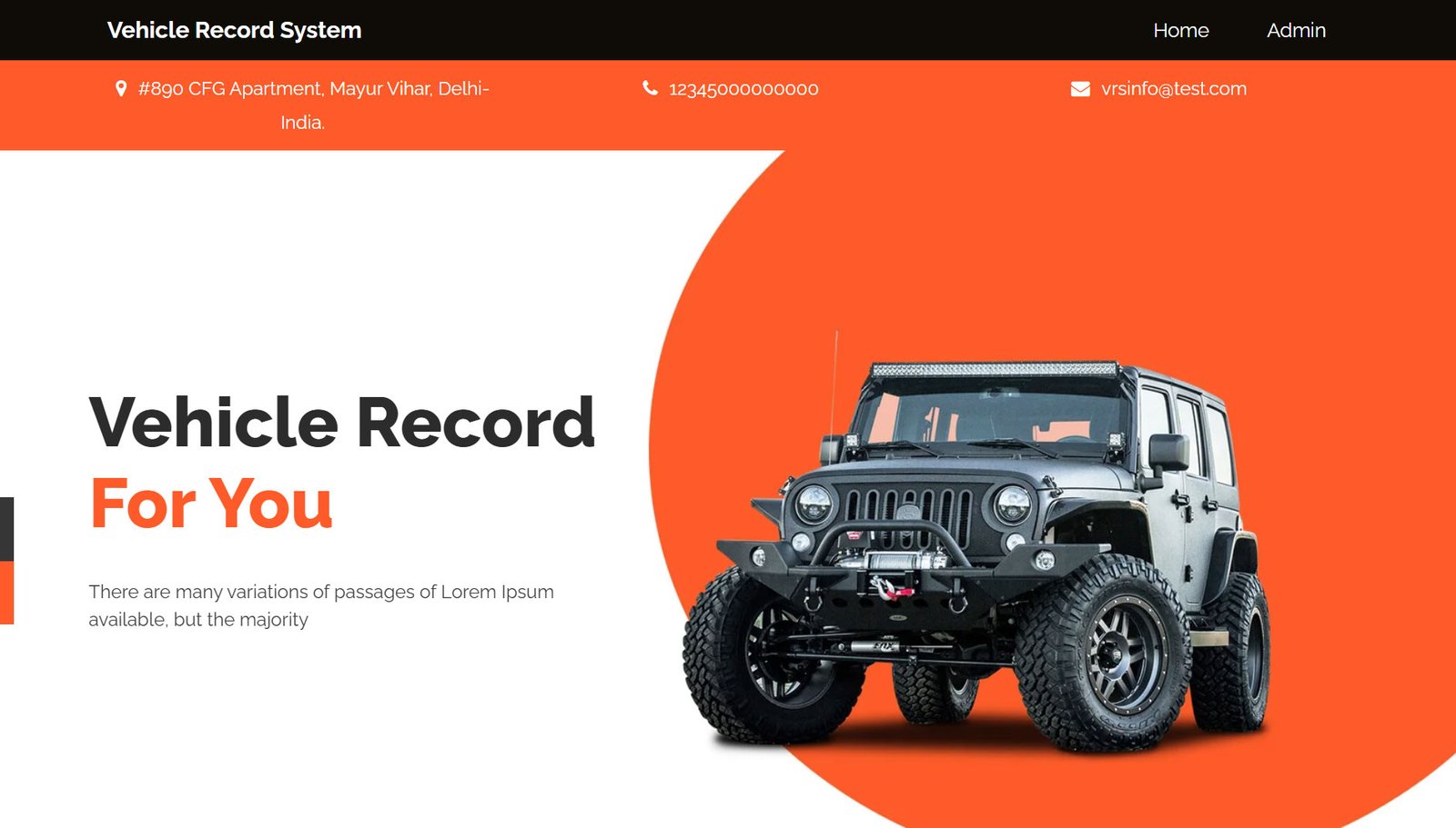 Vehicle Record Management Website