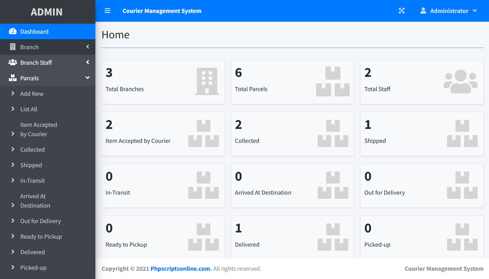 Courier Office Management Website