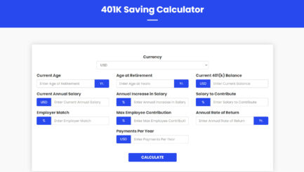 401k Retirement Calculator PHP software source code