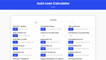 Auto Loan Calculator PHP Software Source Code