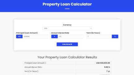 property loan calculator in PHP