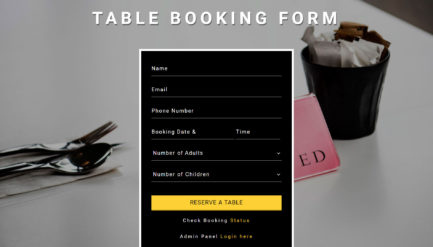 Free Restaurant Table Booking System