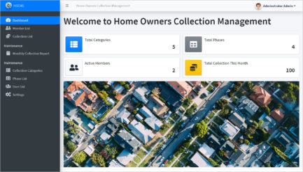 PHP based HouseOwners Collection Management Software Source Code