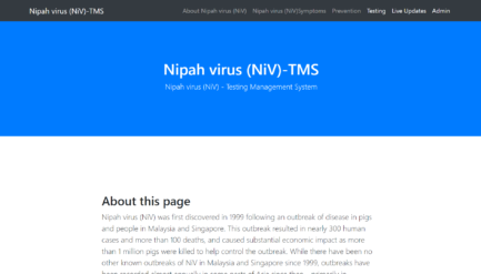 Nipah Virus Testing Management Software